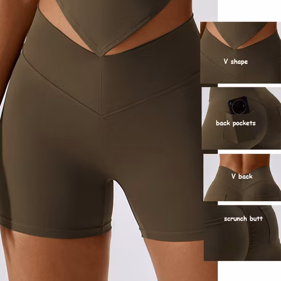 2023new Wholesale Hot Women Scrunch Butt Back V-Cut High Waisted Tummy Control Yoga Leggings Sports Fitness Gym Workout Leggings