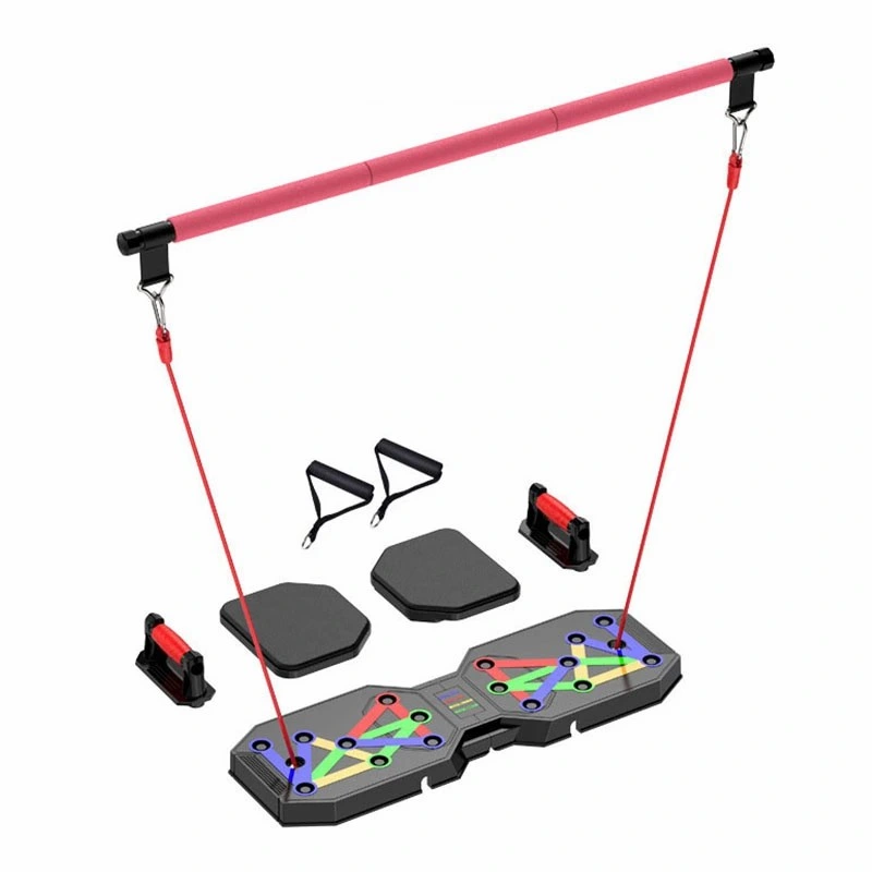 Power Press Push up Rack Board Multifunctional Foldable Push up Board with Resistance Bands