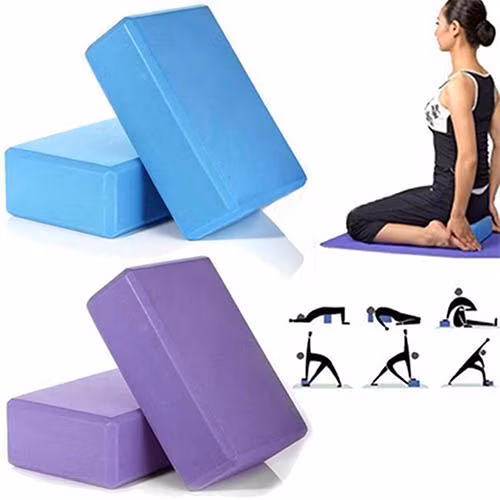 Color Dance Practice Brick Print Logo Black EVA Foam Yoga Block for Home Gym Exercise Pilate Support Workout Set