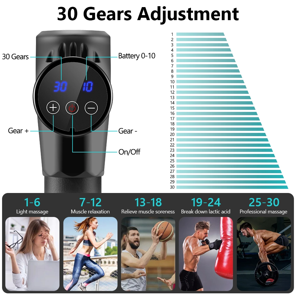 10% off New Vibration Massage Gun Therapy Massager Fascia Body Message Gun 30 Speed Deep Tissue Fascia Gun