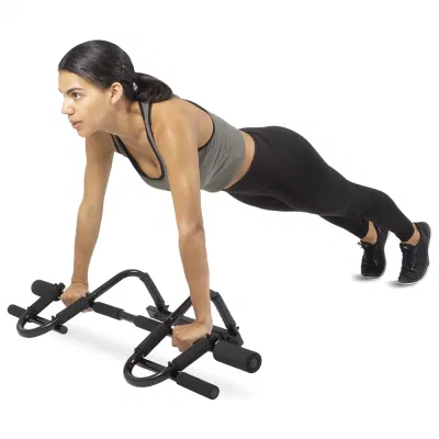 Wellshow Barra de flexiones Soportes de flexiones Soporte de dominadas Metal inoxidable con caja de goma Ejercicio en casa duradero Entrenador de gimnasio integrado