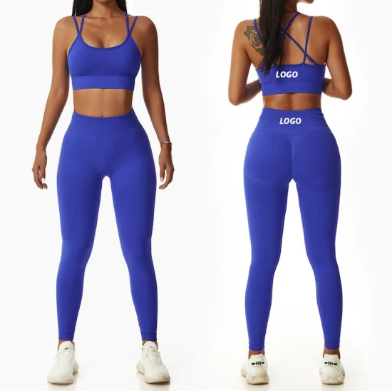 Whoelsale Trajes de gimnasio deportivos de verano Ropa activa Ropa de entrenamiento físico para mujeres, etiqueta privada 2/3/4 PCS Ropa atlética sin costuras Conjuntos de yoga sexy a juego