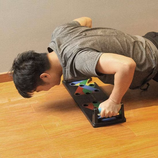 Tabla de flexiones plegable portátil 9 en 1, entrenamiento físico Abdominal con sistema de banda de resistencia, tabla de flexiones para Fitness